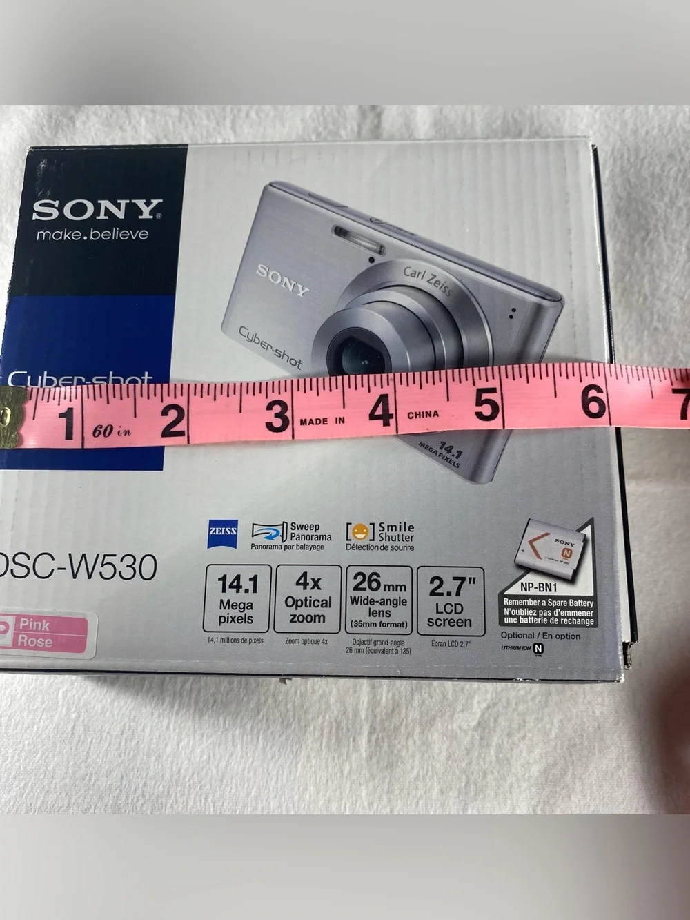 Sony Cybershot DSC-W530 Manual Battery Charge USB Cord Box Included NO CAMERA